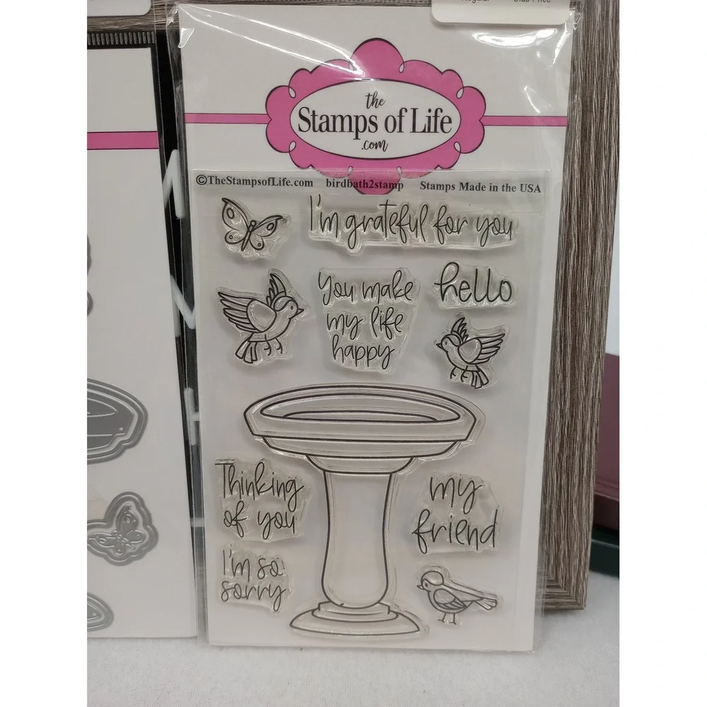 The Stamps of Life Birdbath2stamp Stamp and Die Set Birds